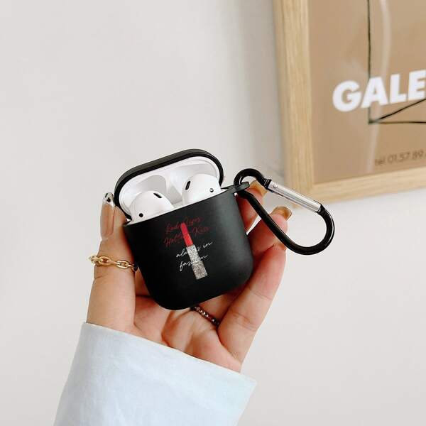 

Lipstick Print AirPods Case, Black