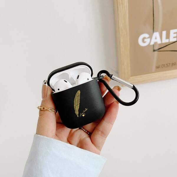 

Чехол для Airpods с принтом перьев, Чёрный