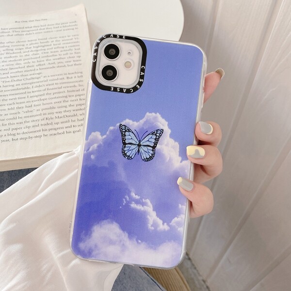 

Butterfly Print Phone Case, Multicolor