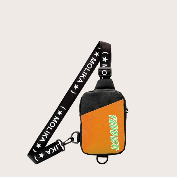 

Kids Letter Graphic Sling Bag, Orange