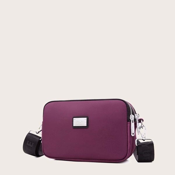 

Metal Decor Crossbody Bag, Purple