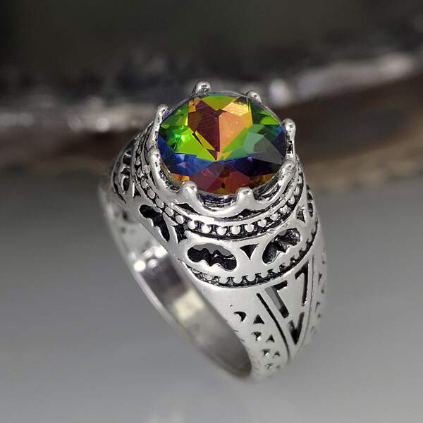 

Rhinestone Decor Ring, Multicolor