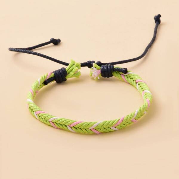 

1pc Braided Bracelet, Green