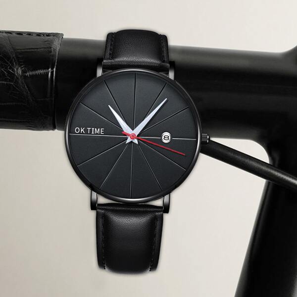 

Men Round Pointer Date Quartz Watch