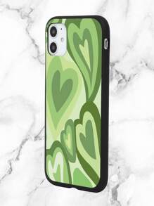 Carcasa Para Teléfono Con Estampado De Corazón - Verde - Ver 3