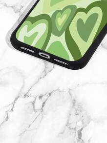 Carcasa Para Teléfono Con Estampado De Corazón - Verde - Ver 4