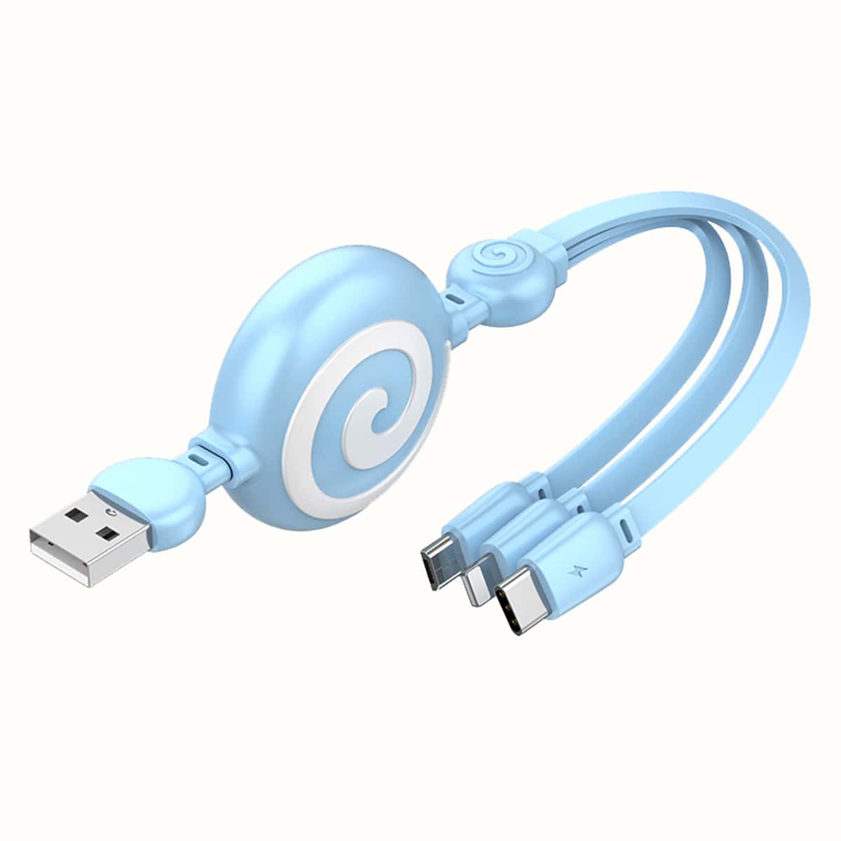 

3 In 1 Phone Data Cable, Baby blue