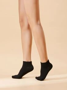 5pairs Heart Pattern Ankle Socks - Black - View 2