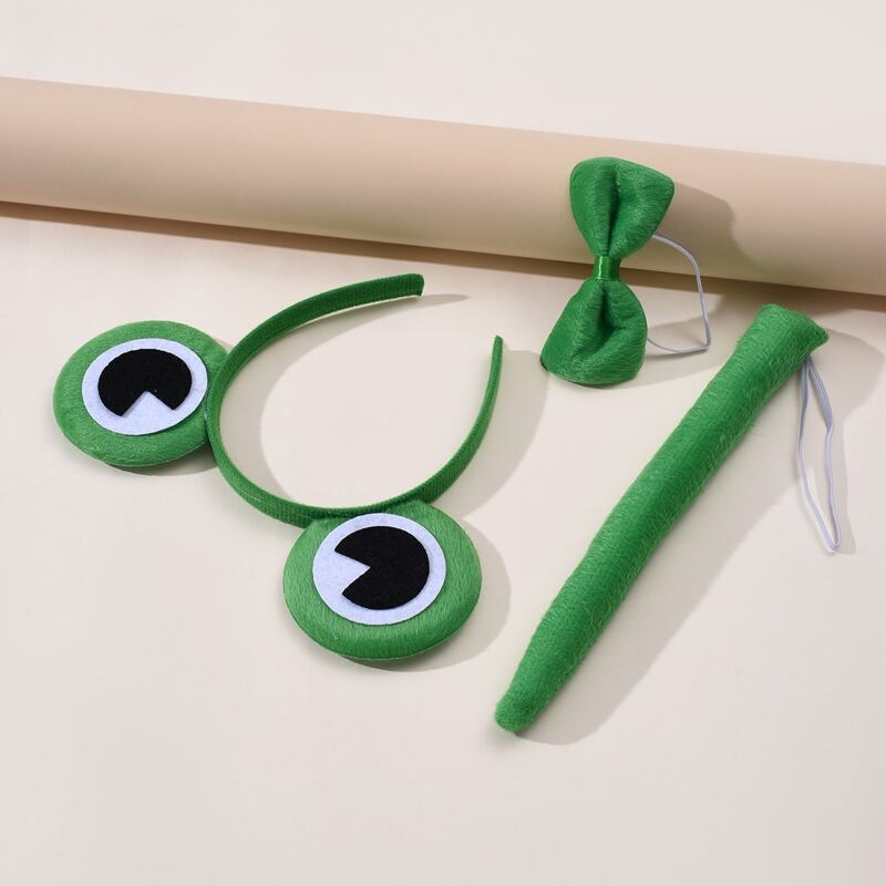 

3pcs Cartoon Frog Hair Accessory Set, Green