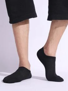 6pairs Men Solid Ankle Socks - Black - View 2