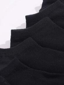 6pairs Men Solid Ankle Socks - Black - View 4