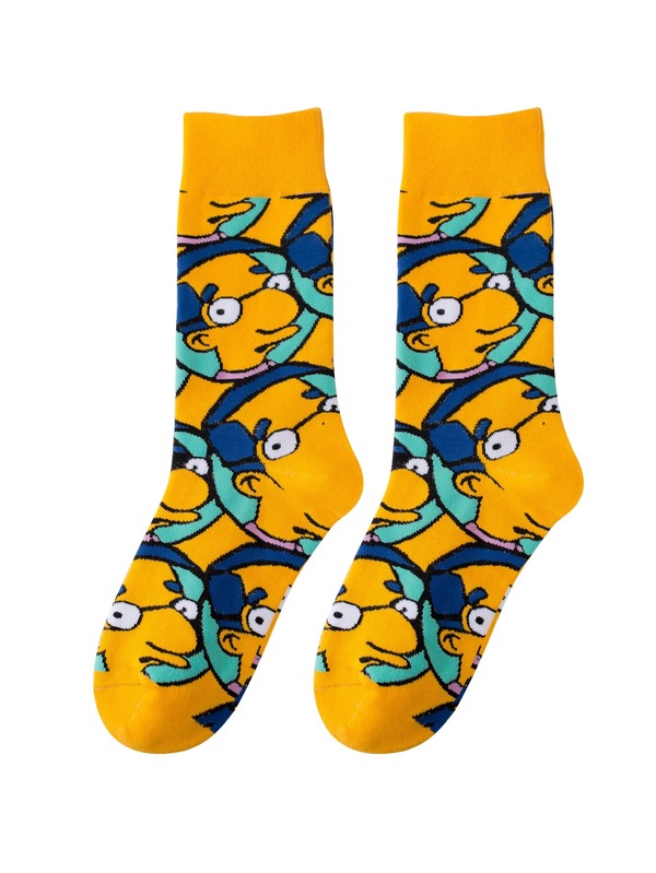 男士卡通人像圖案圓襪