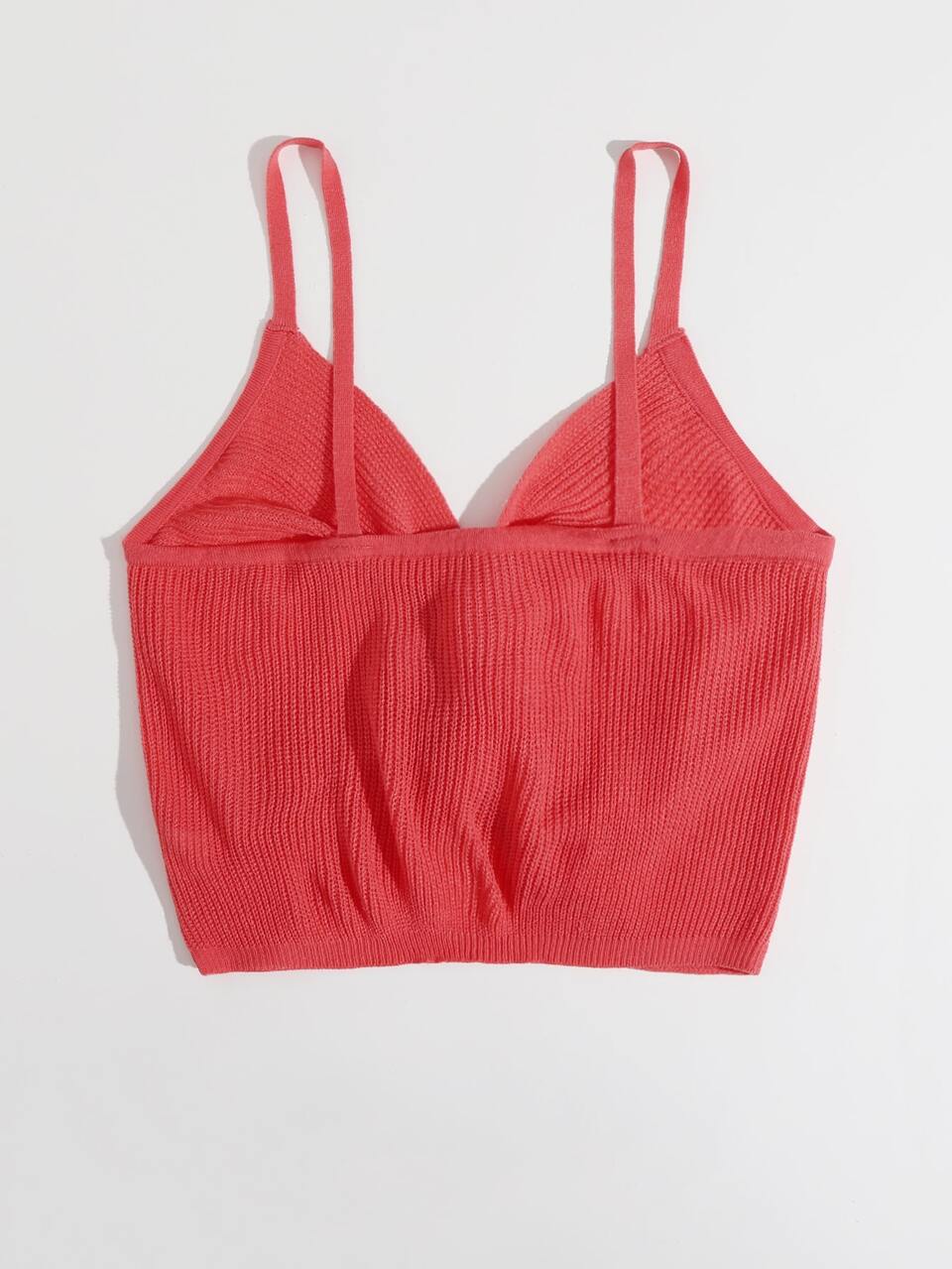 Plus Solid Twist Front Cami Knit Top