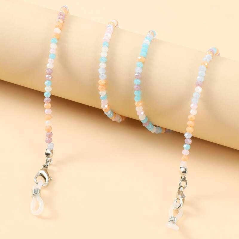 

1pc Beaded Glasses Chain, Multicolor