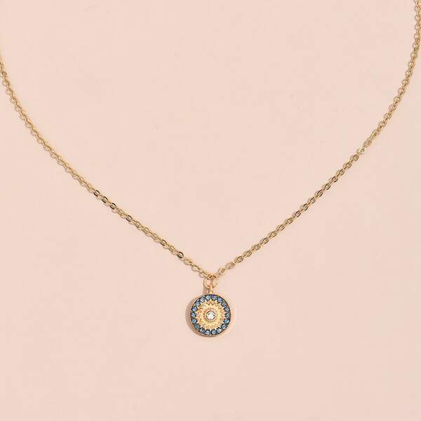 

Round Pendant Necklace, Gold
