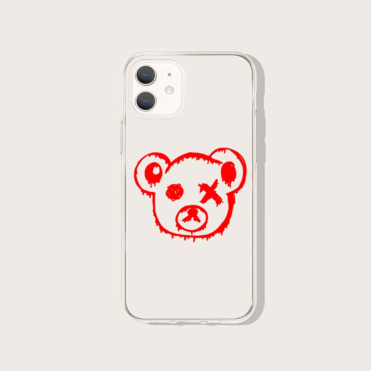 

Bear Graphic Phone Case, Red