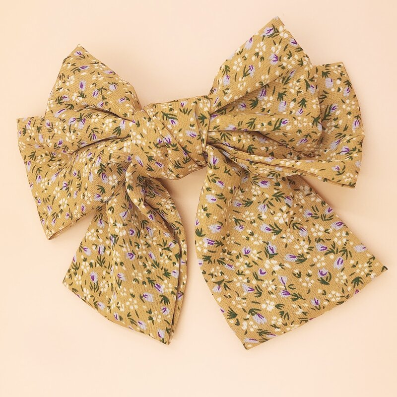 

1pc Bow Design Hair Clip, Yellow