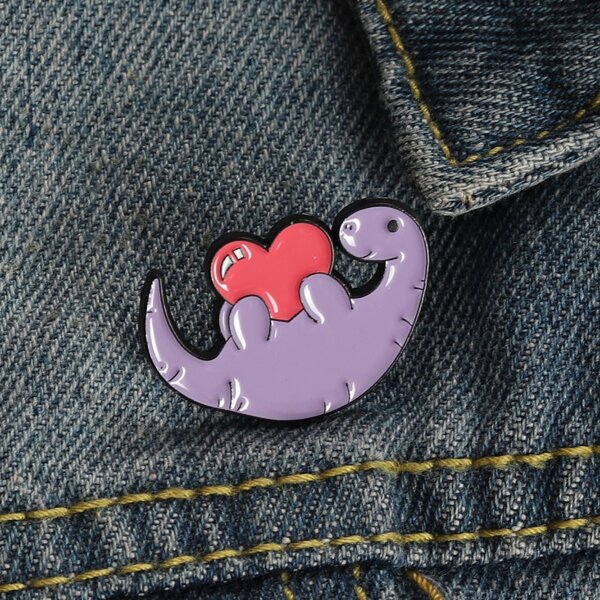 

Cartoon Animal Pattern Brooch, Purple