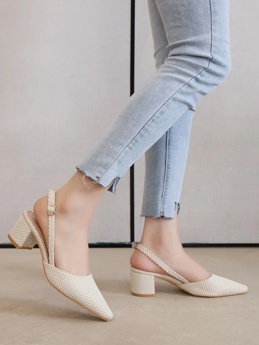 Bơm lưng chunky tối giản - Màu be - Xem 1