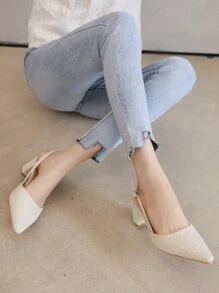 Bơm lưng chunky tối giản - Màu be - Xem 4