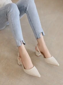 Bơm lưng chunky tối giản - Màu be - Xem 5