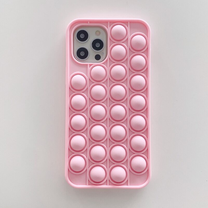 

1pc Stress Relief Phone Case, Baby pink