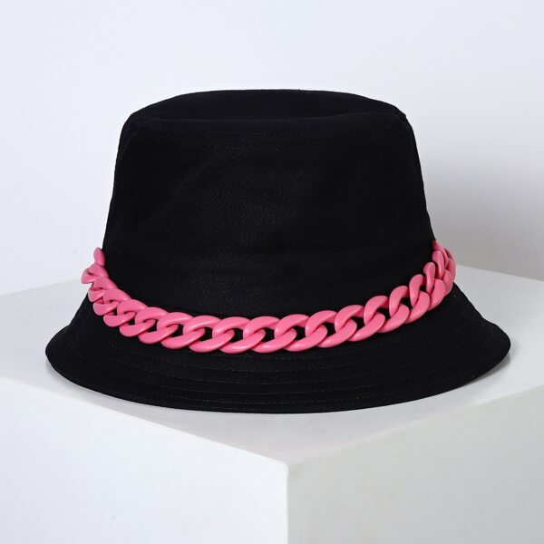 

Chain Decor Bucket Hat, Black