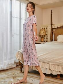 Camisón con estampado de panda de dibujos animados - Rosa - Ver 7