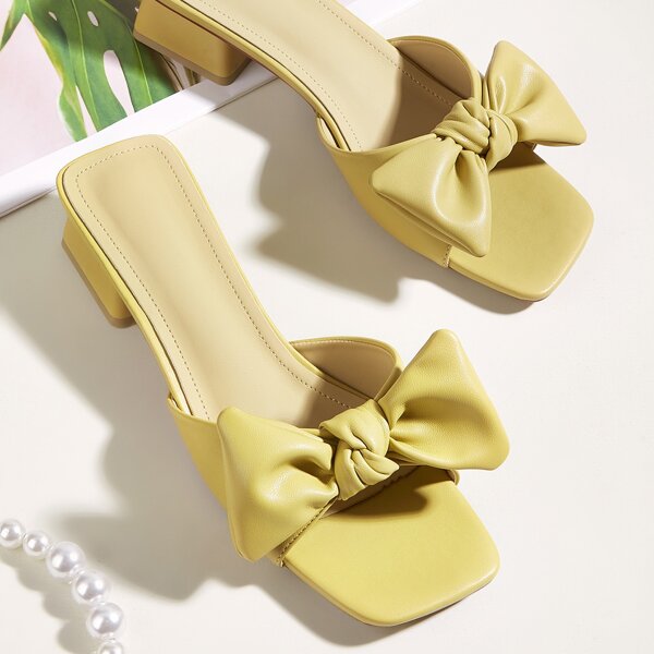 

Bow Decor Mule Sandals, Yellow
