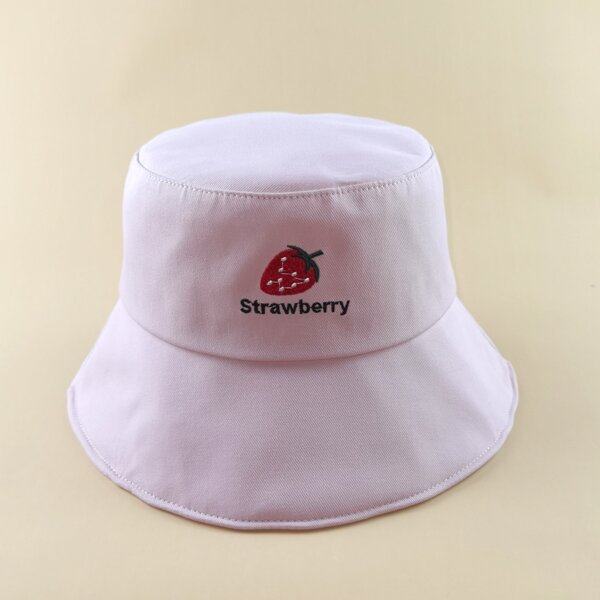 

Fruit Embroidery Bucket Hat, Pink