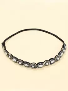 Royal Rhinestone Decor Hair Band Tiaras Headband Turban Headband Sweatband, Hairband - Multicolor - View 1