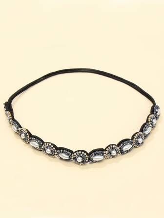 Kunglig strassdekoration hårband tiaror pannband turban pannband svettband, hårband