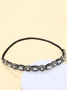 Royal Rhinestone Decor Hair Band Tiaras Headband Turban Headband Sweatband, Hairband - Multicolor - View 2