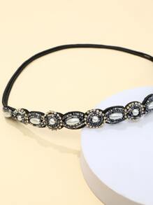 Royal Rhinestone Decor Hair Band Tiaras Headband Turban Headband Sweatband, Hairband - Multicolor - View 3