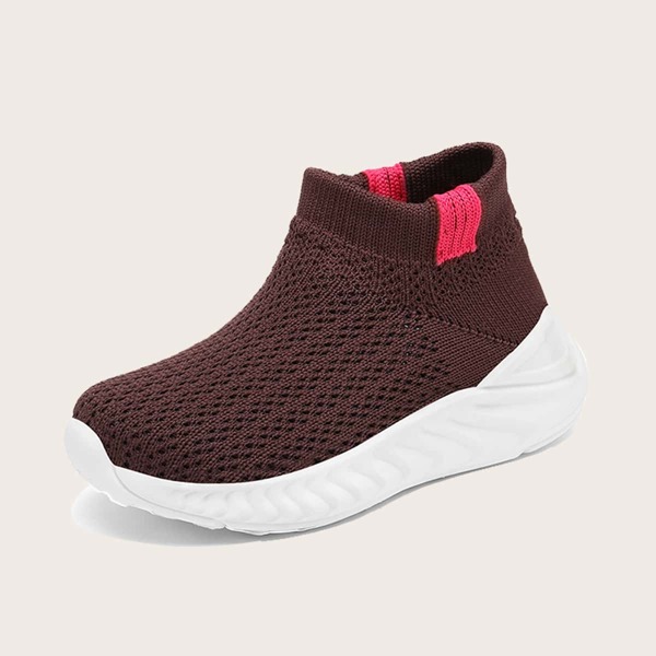 

Toddler Boys High Top Sock Sneakers, Brown