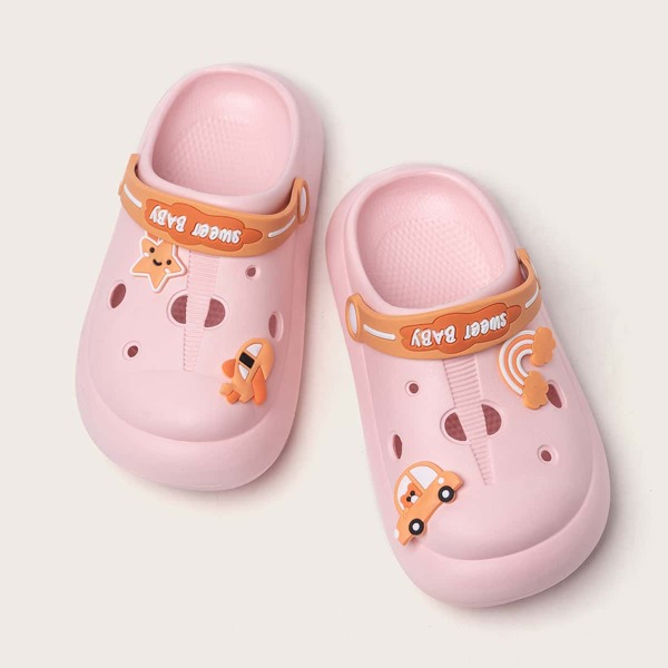 

Toddler Girls Cartoon Decor Vented Clogs, Pink