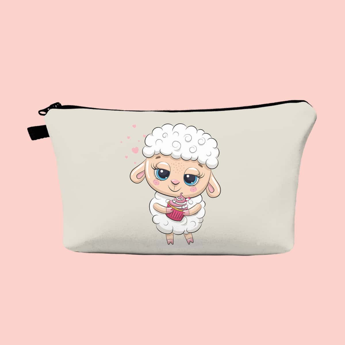

Cartoon Sheep Zipper Makeup Bag, Grey