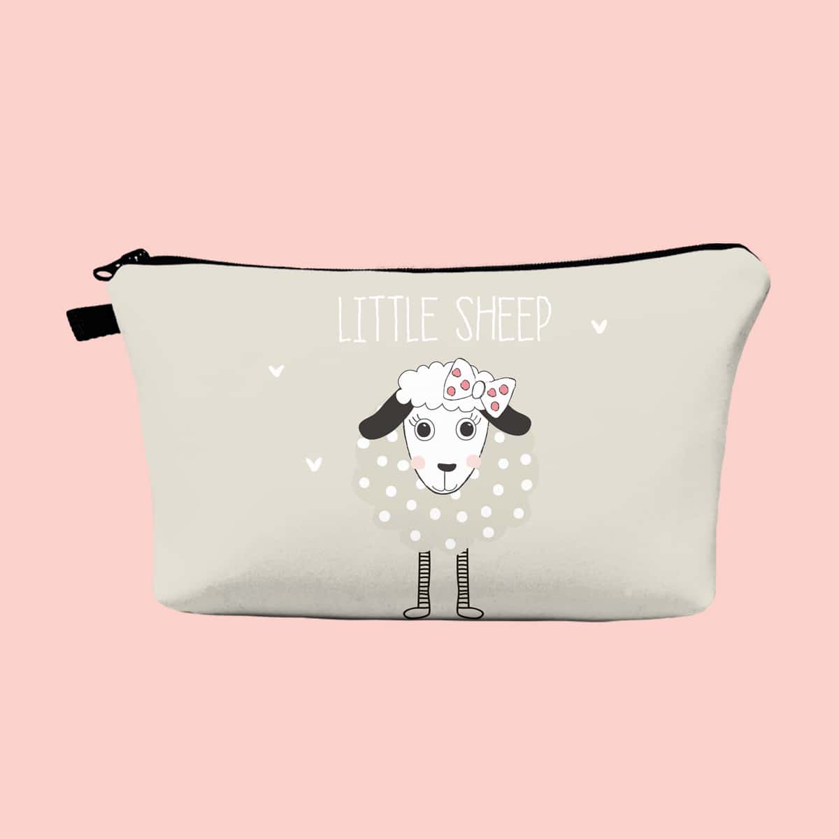 

Cartoon Sheep Zipper Makeup Bag, Grey