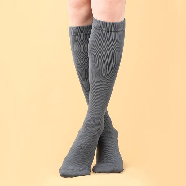 

Plain Over The Calf Socks, Dark grey