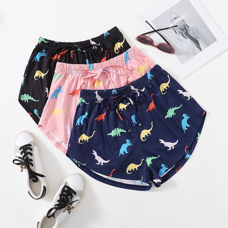 

3PC Allover Print Lounge Shorts, Multicolor