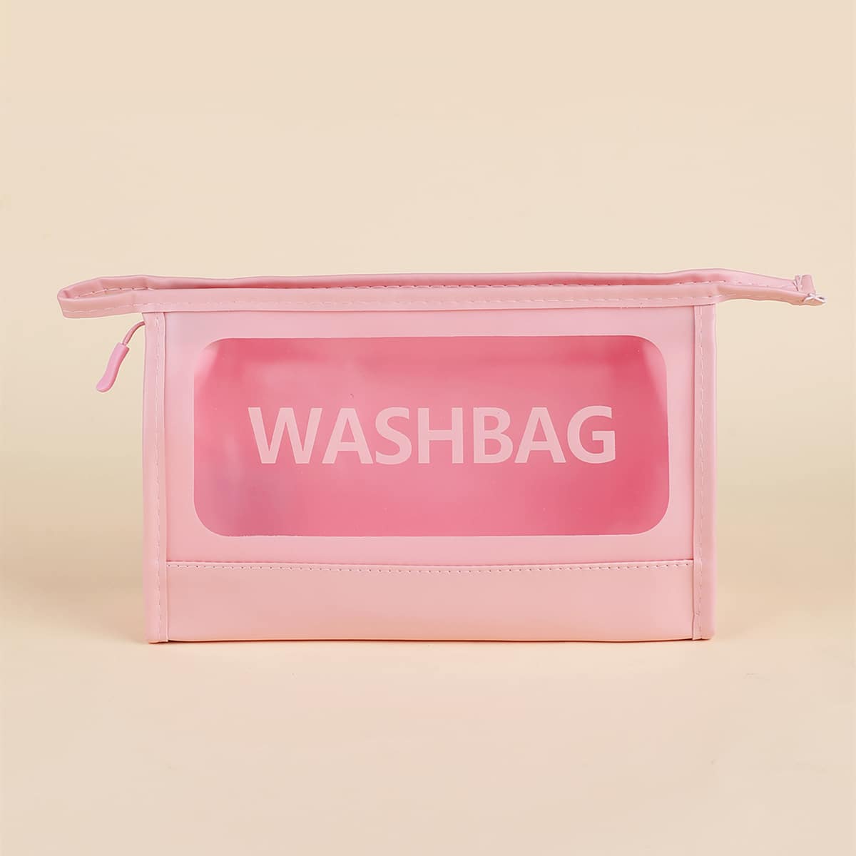 

Letter Graphic Zipper Makeup Bag, Baby pink
