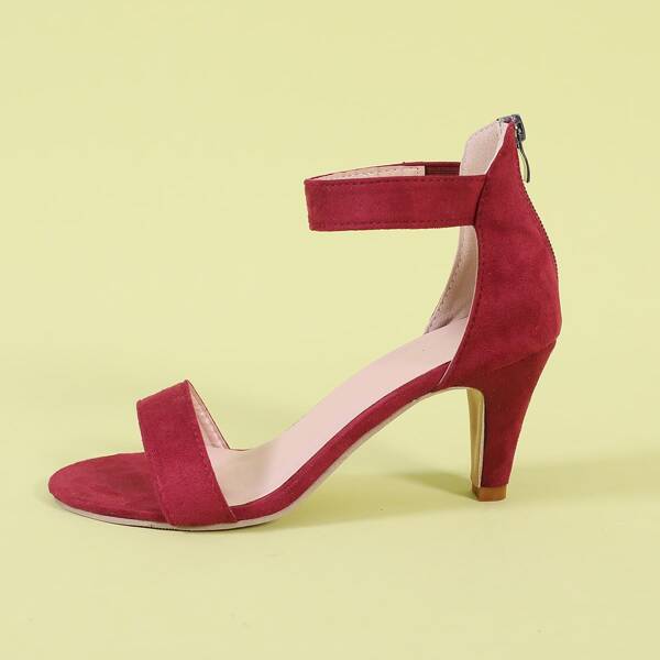 

Minimalist Ankle Strap Sandals, Burgundy
