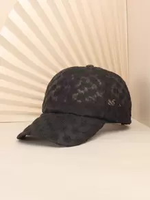 刺繡細節棒球帽 - 黑色 - 查看 1