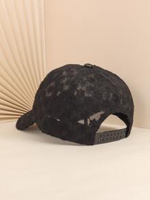刺繡細節棒球帽 - 黑色 - 查看 2