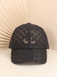 刺繡細節棒球帽 - 黑色 - 查看 3