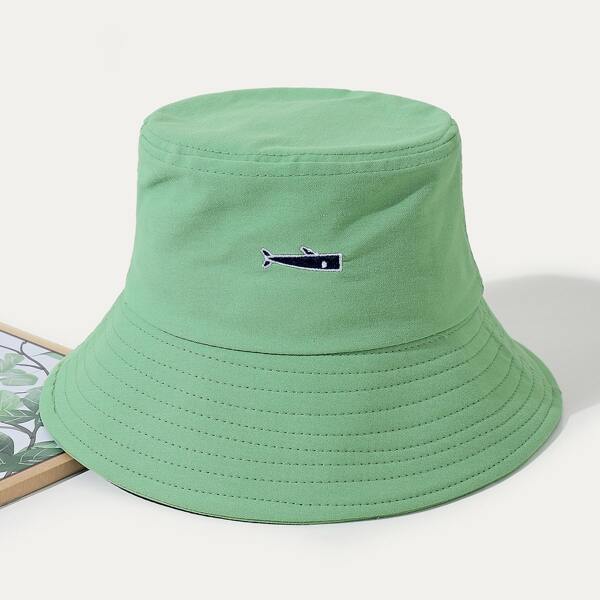 

Embroidery Detail Bucket Hat, Green