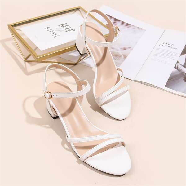 

Minimalist Strappy Sandals, White