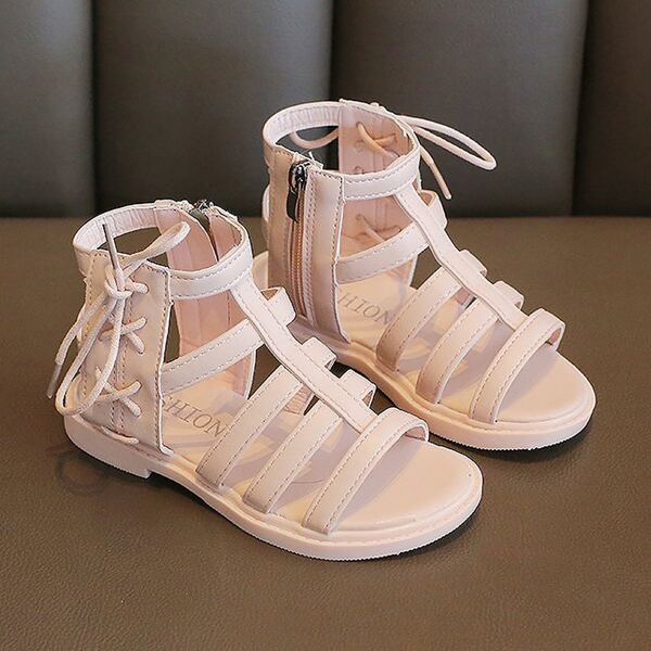 

Girls Lace Up Decor Gladiator Sandals, Pink