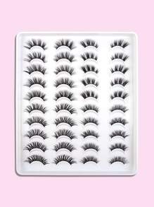 Homaylash 20pairs Full false lashes Tail Elongated Cross Fake Eyelashes - Black - View 1