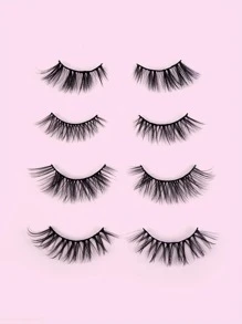 Homaylash 20pairs Full false lashes Tail Elongated Cross Fake Eyelashes - Black - View 2
